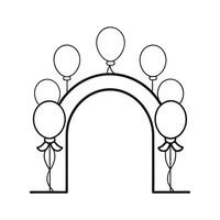 Balloon Arch Outline Line Art Vectors Drawing