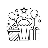 Party Favors Outline Line Art Vectors Sketch