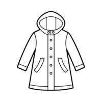 Raincoat Outline Line Art Vectors Template