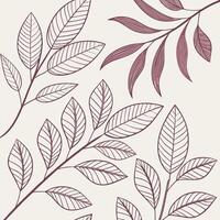 Elegant Hand Drawn Botanical Line Art Background vector