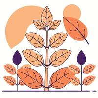 Abstract Botanical Plant Flat Design Illustration vector