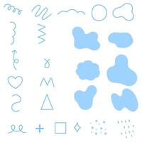 abstract line and shape elements in minimal blue vector