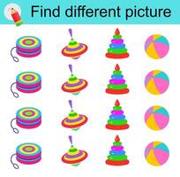 Logic game for kid. Find different pictures vector