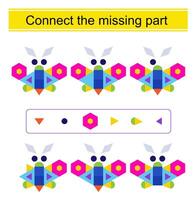 Task for the development of attention and logic. Cartoon butterfly. vector
