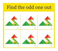 Puzzle game for kids. Task for development of attention and logic. Cartoon bird. vector