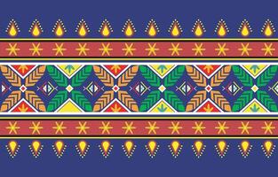 A richly colored tribal or folk pattern with intricate geometric and stylized botanical elements, suitable for textile design, backgrounds, or decorative use. vector