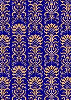 Luxurious seamless damask pattern with golden floral elements on a rich background, perfect for decor and design projects vector