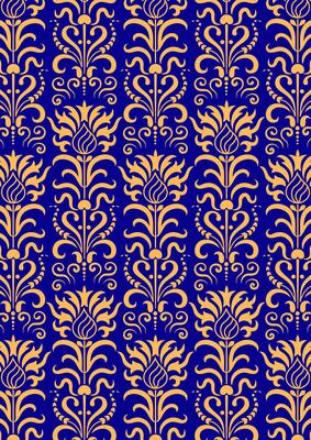 Luxurious seamless damask pattern with golden floral elements on a rich background, perfect for decor and design projects