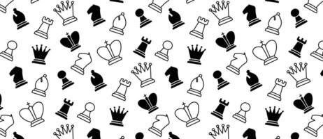 chess pattern doodle white and black piece background vector