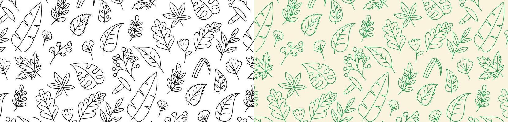 leaf doodle hand drawing pattern background