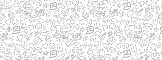 SOCIAL MEDIA PATTERN doodle background hand drawing sketch vector