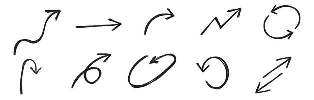 doodle arrow sketch hand drawing grungy vector