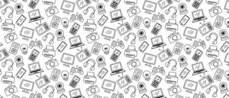 gadget electronics doodle pattern hand drawing texture vector