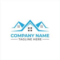 Professional Real Estate Company Logo Design Depicting Growth and Trustworthiness with a Modern Aesthetic Showcasing Three Houses and a Catchy Tagline for Brand Recognition vector