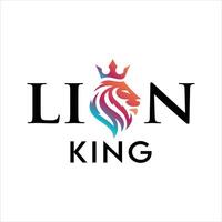 Lion King Logo Design with Gradient Colors and Crown, A Symbol of Majesty and Power, Evoking a Sense of Authority and Regal Charm, Perfect for Brands vector