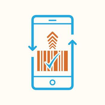 Barcode scanning and data upload via mobile application vector