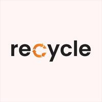 Innovative Recycle Logo Design Featuring Intertwined Arrows Formed into C Letter in Recycle Wordmark Creating a Powerful Visual Statement Promoting Eco Consciousness and Sustainable Practices vector