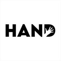 Creative Logo Featuring Hand with the Word Hand in Bold Letters vector