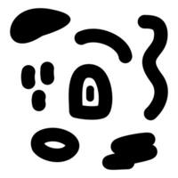 Collection of abstract black and white doodle shapes vector