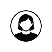 Simple Woman Avatar Icon for Account or Profile Use vector