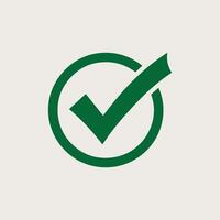 Flat Green Tick Symbol in Circle for Done, Correct, and Confirmed Use vector