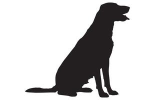 Dog Silhouette Sitting Relaxed Pose vector