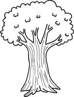 Tree coloring book design featuring a black square hinting at mystery. Ideal for fantasy themed projects and nature inspired coloring books vector