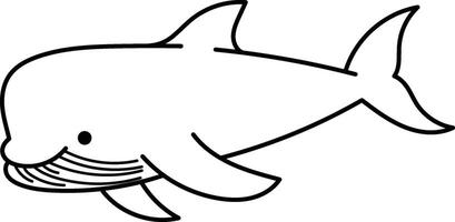 Simple line drawing of a pygmy sperm whale, perfect for educational material on marine life or graphic design projects vector