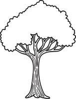 Tree coloring book. Perfect for children's activity books, art therapy resources, and educational materials vector