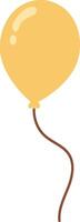 Balloon with vibrant yellow orb, brown string. Great for party invitations, event promotions, joyful and celebratory themes in design projects vector