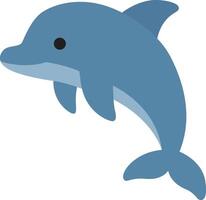 Cute dolphin leaping in blue cartoon splash suitable for children's books, educational materials, animations, and nature themed designs. Joyful marine creatures vector
