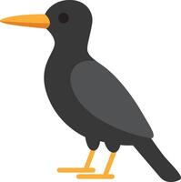 Cute blackbird. Suitable for nature themed designs, wildlife illustrations, greeting cards, and spring graphics vector