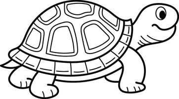 Simple line drawing of a turtle for childrens books, educational materials, conservation campaigns, or nature themed designs. Versatile and charming illustration vector