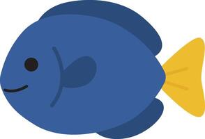 Blue tang fish, known for vibrant colors and unique shape, ideal for marine life educational content, ocean conservation materials, and underwater design projects vector