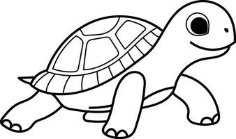 Cute cartoon turtle perfect for kids books, educational materials, logos, and social media posts. Fun, colorful, and endearing character design vector