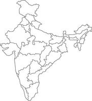 India Map with States and Borders vector