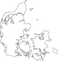 Printable Blank Map of Denmark vector