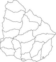 Map of Uruguay with Departments and Borders vector