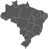 Map of Brazil with States and Borders vector