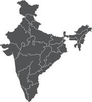 Map of India with State Divisions vector