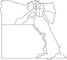 Egypt Map with Regions for Education and Print vector