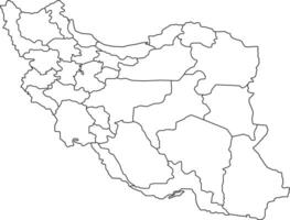 Map of Iran with Provinces and Borders vector
