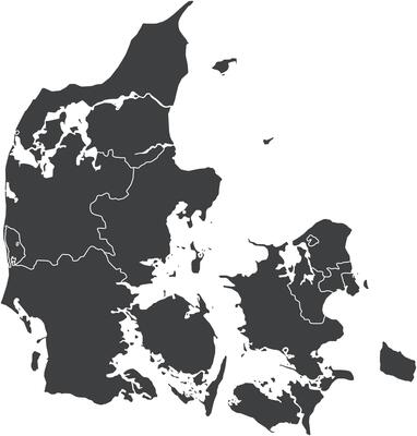 Denmark Political Outline Map