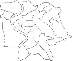 Rome City Map with Landmarks and Roads vector