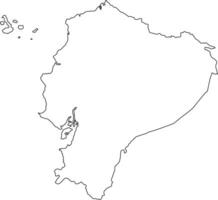 Printable Blank Map of Ecuador vector