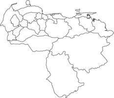 Map of Venezuela with States and Borders vector