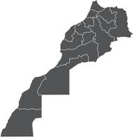 Map of Morocco with Regions and Borders vector
