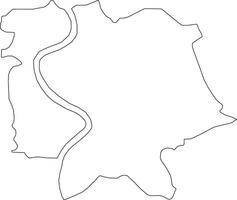 Printable Outline Map of Rome vector