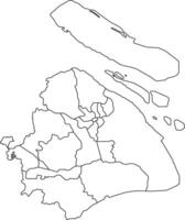 Shanghai City Map with Administrative Divisions vector