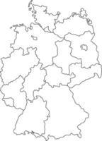 Map of Germany with States and Borders vector
